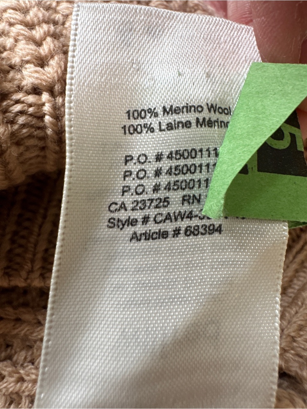 Aritzia Wilfred Montpellier Turtleneck Ribbed Sweater Tan Camel Knit Sz XS - Picture 5 of 12